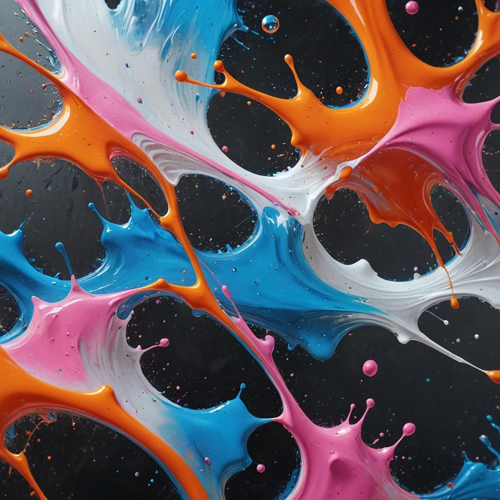 Vibrant Abstract Expressionism in 3D