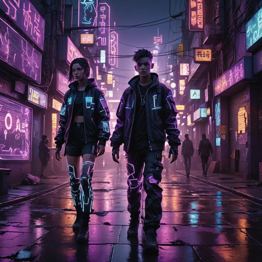 Cyberpunk Duo Enter Digital World