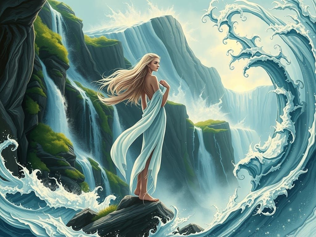 Nordic Girl at the Edge of Ireland and Iceland