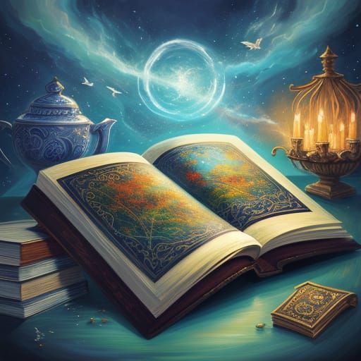 Magical Art Emerges from an Open Book