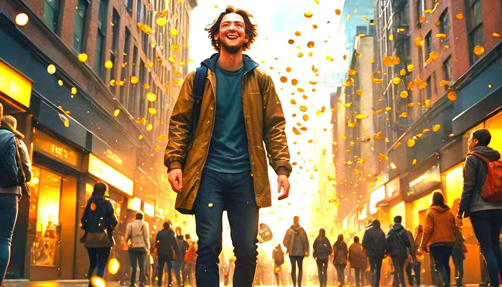 Gold Coins Rain Down on Happy City Dwellers