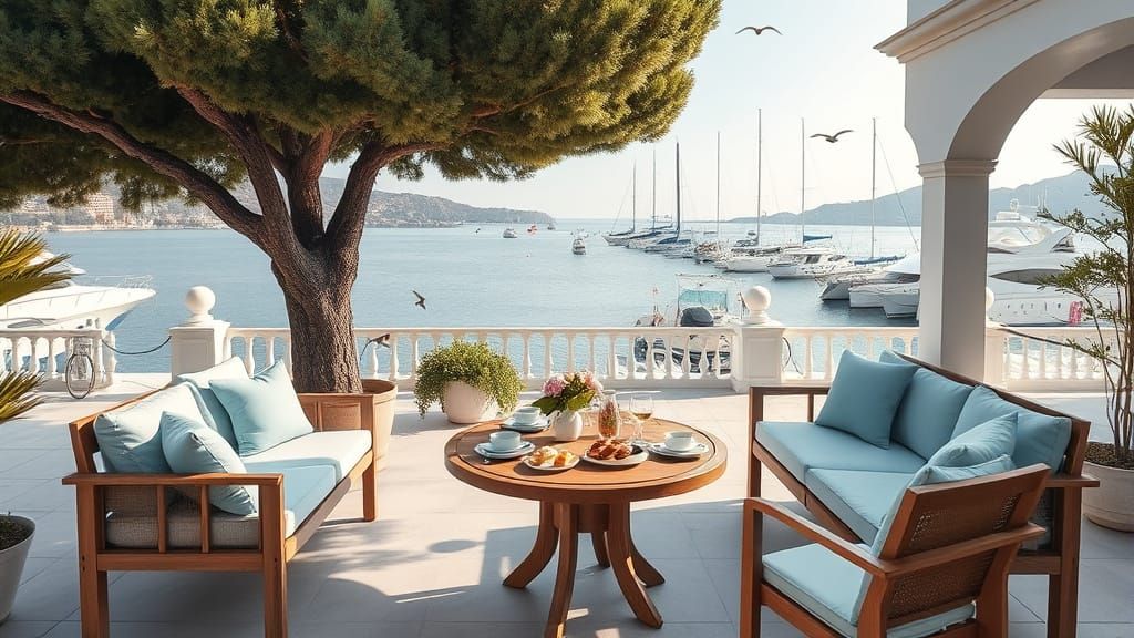 Mediterranean Villa Terrace in Cinematic Realism