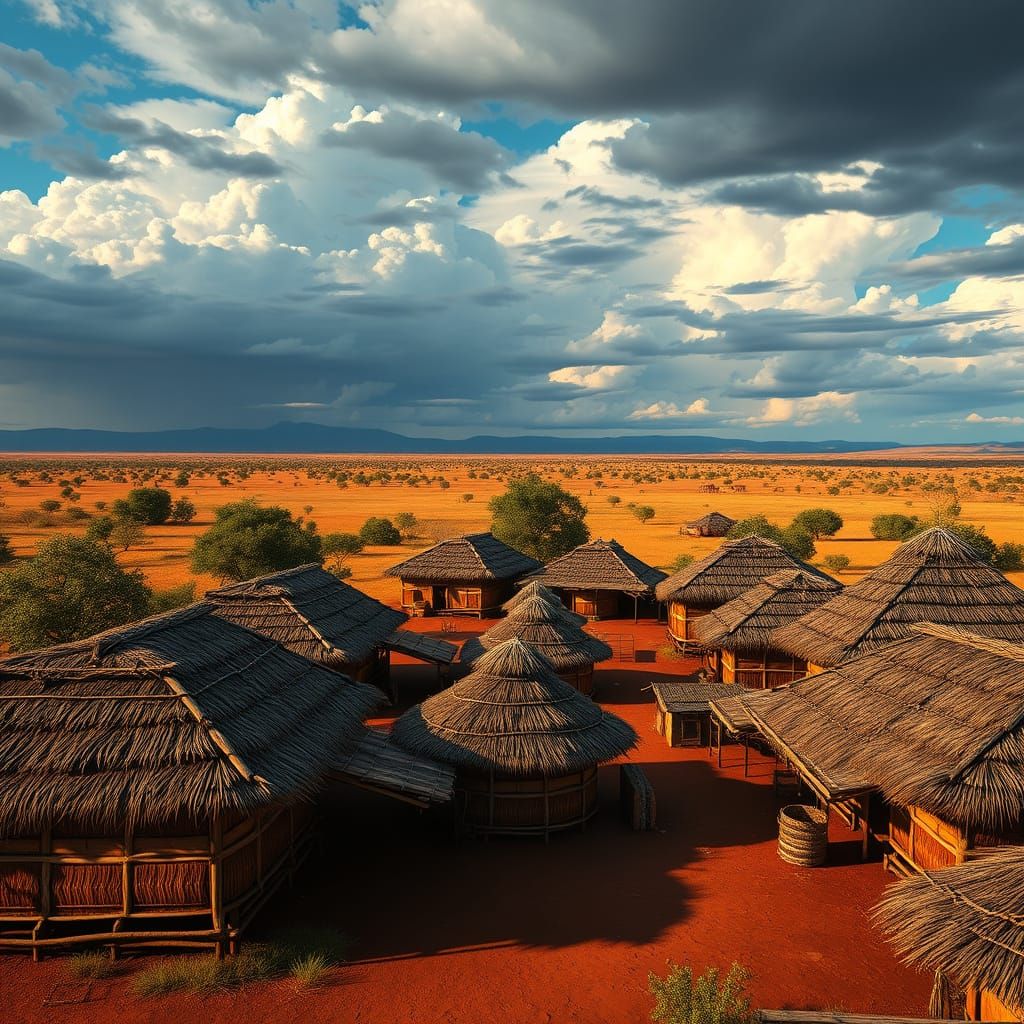 Kikuyu Village in Majestic Kenyan Savannah