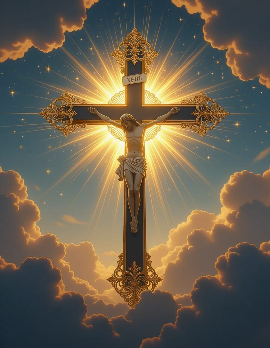 Glorious Cross Shines Upon Universe in Epic Cinematic Style