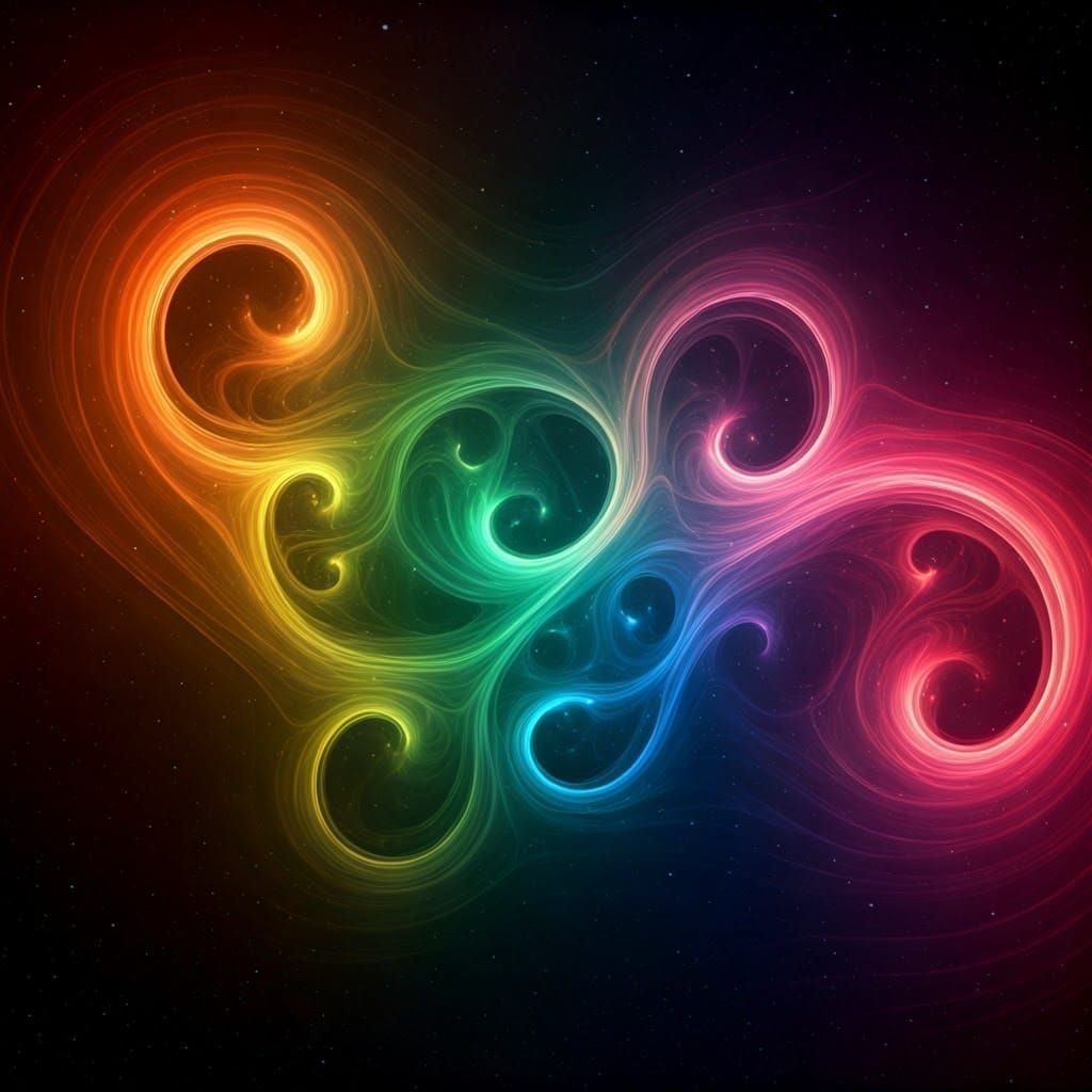 Ethereal Cosmic Dreamscape in Vibrant Rainbow Hues