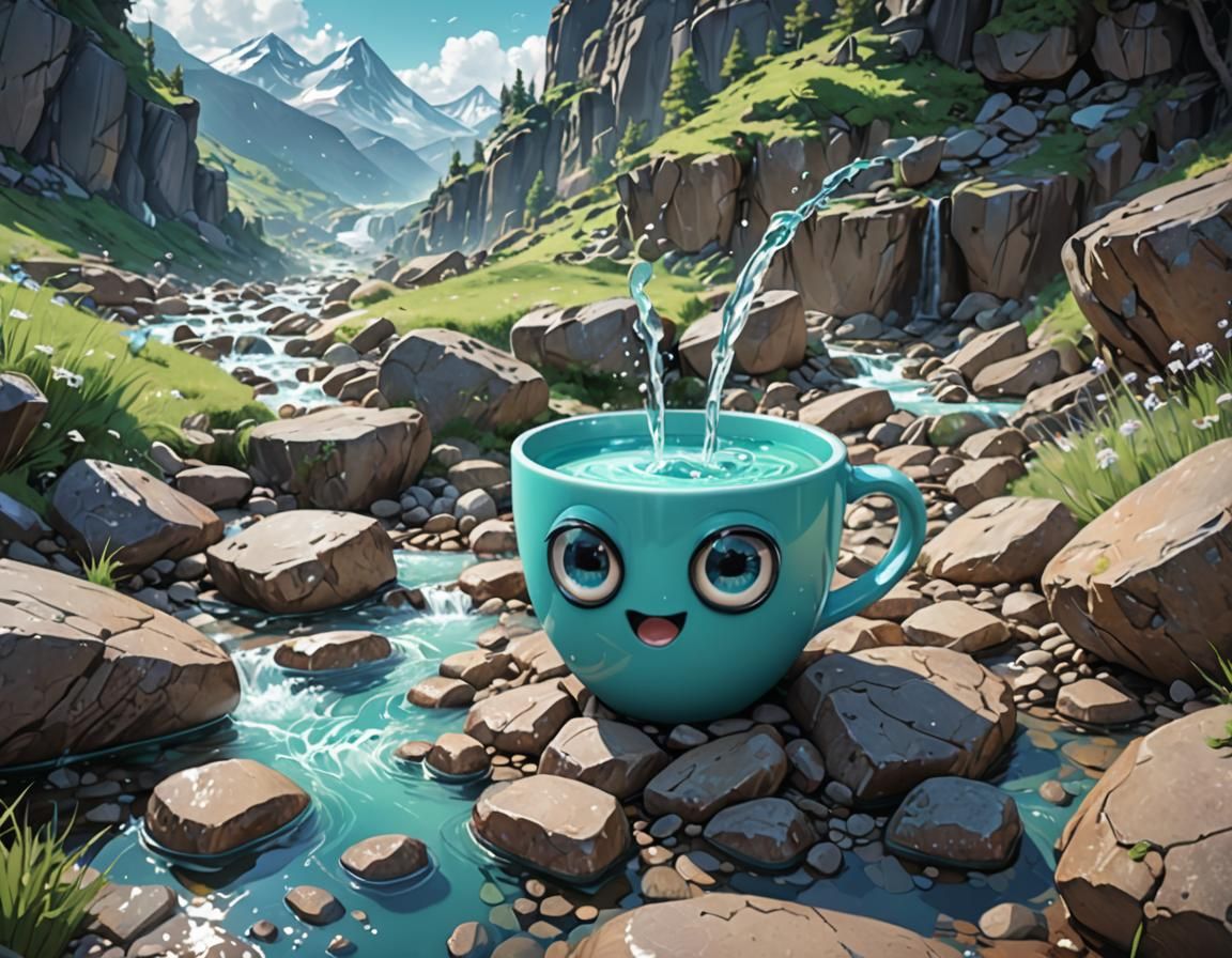 Animated Stones Drink in Mountain Turquoise Torrent