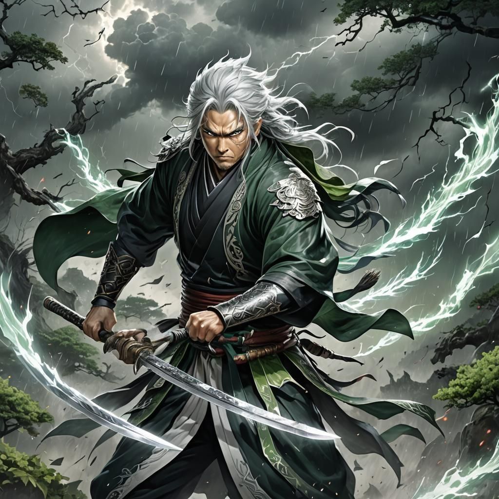 Sanemi Shinazugawa: Wind Hashira in Battle Stance