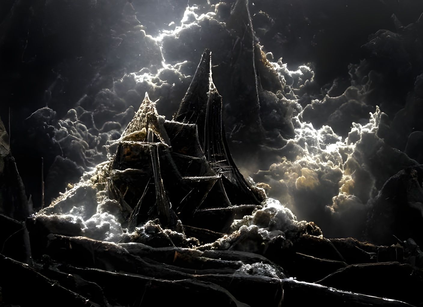 Sinister Storm at Sea: Digital Painting