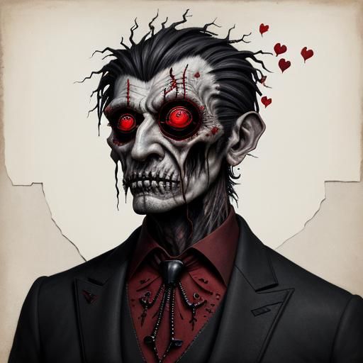 Dark Surrealism: Sickly Man with Heart Machines