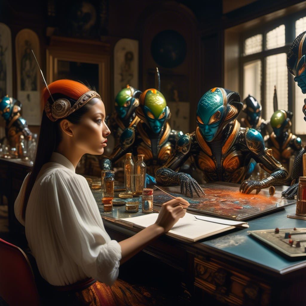 Beautiful Aliens in a Bizarre World: Hyperrealistic Portrait