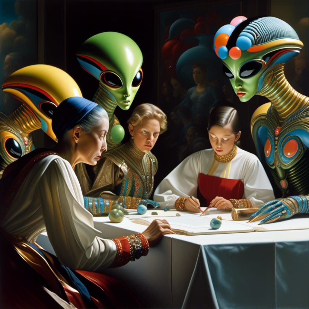 Detailed Abstract Portrait of Beautiful Alien