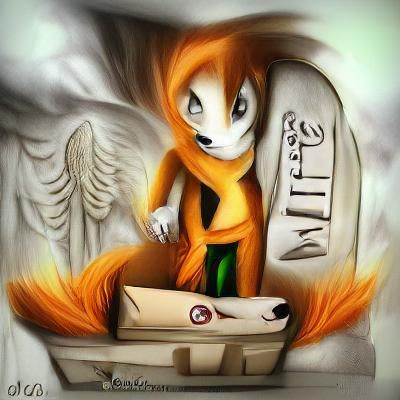 Miles 'Tails' Prower in Coffin: Digital Art