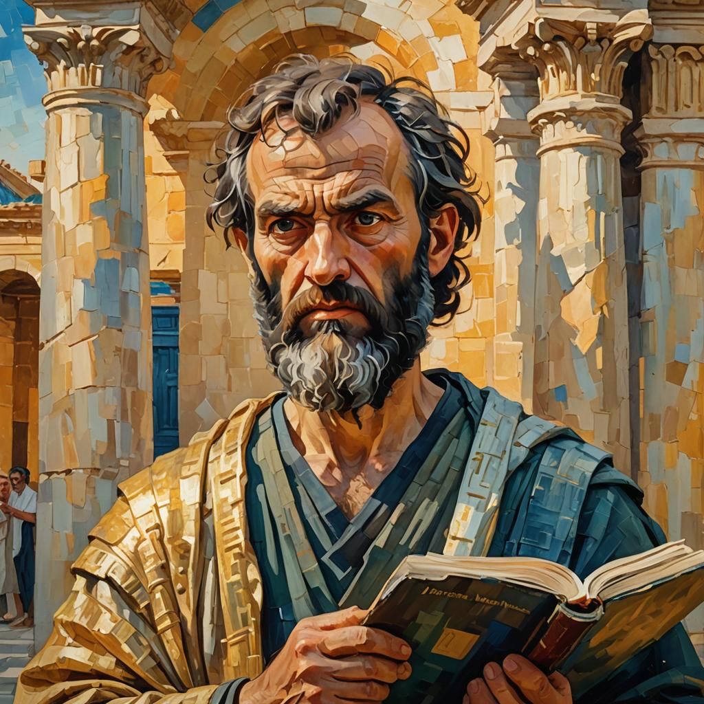 Apostle Paul Portrait in Neo-Impressionist Style