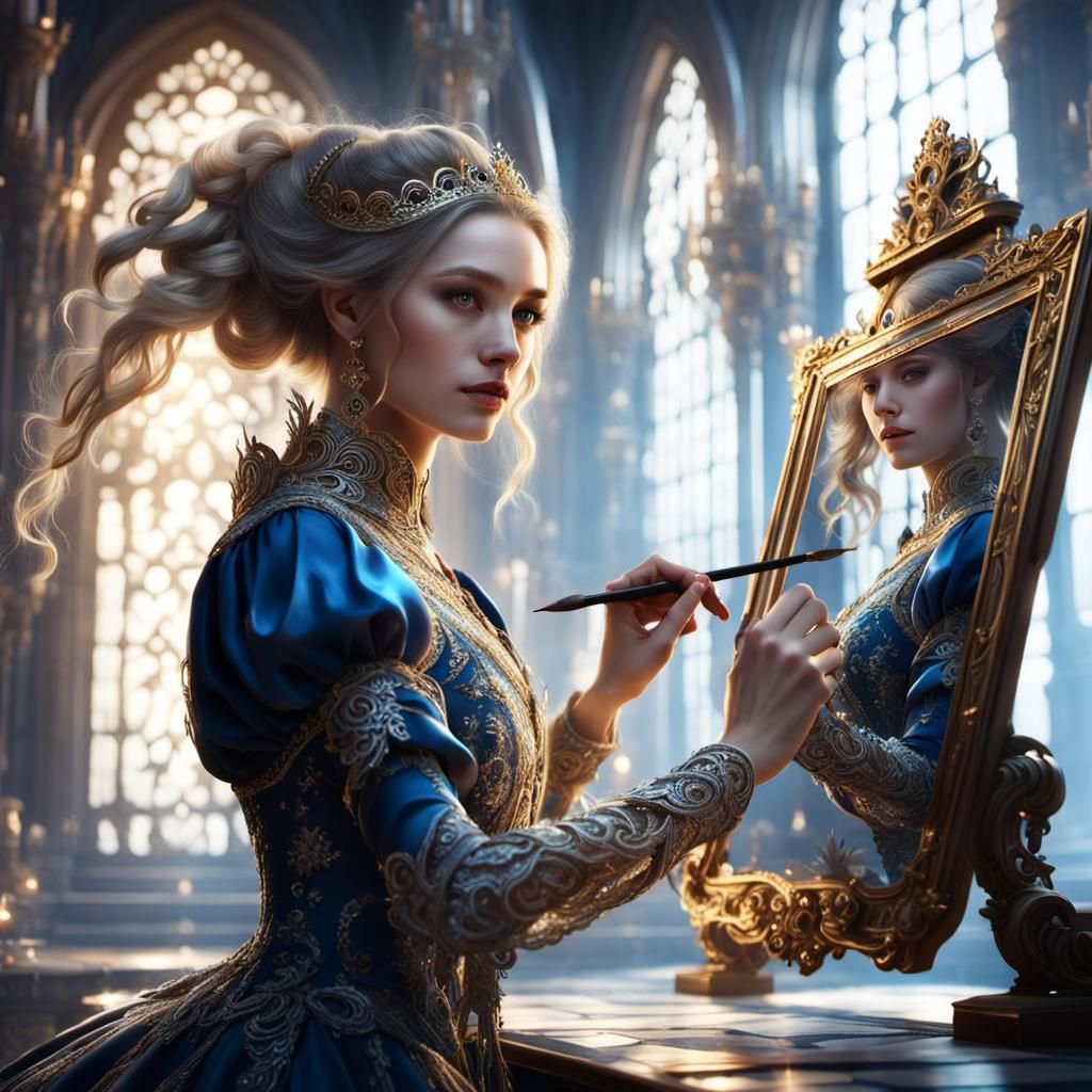 Princess Self-Portrait in Detailed Matte Painting