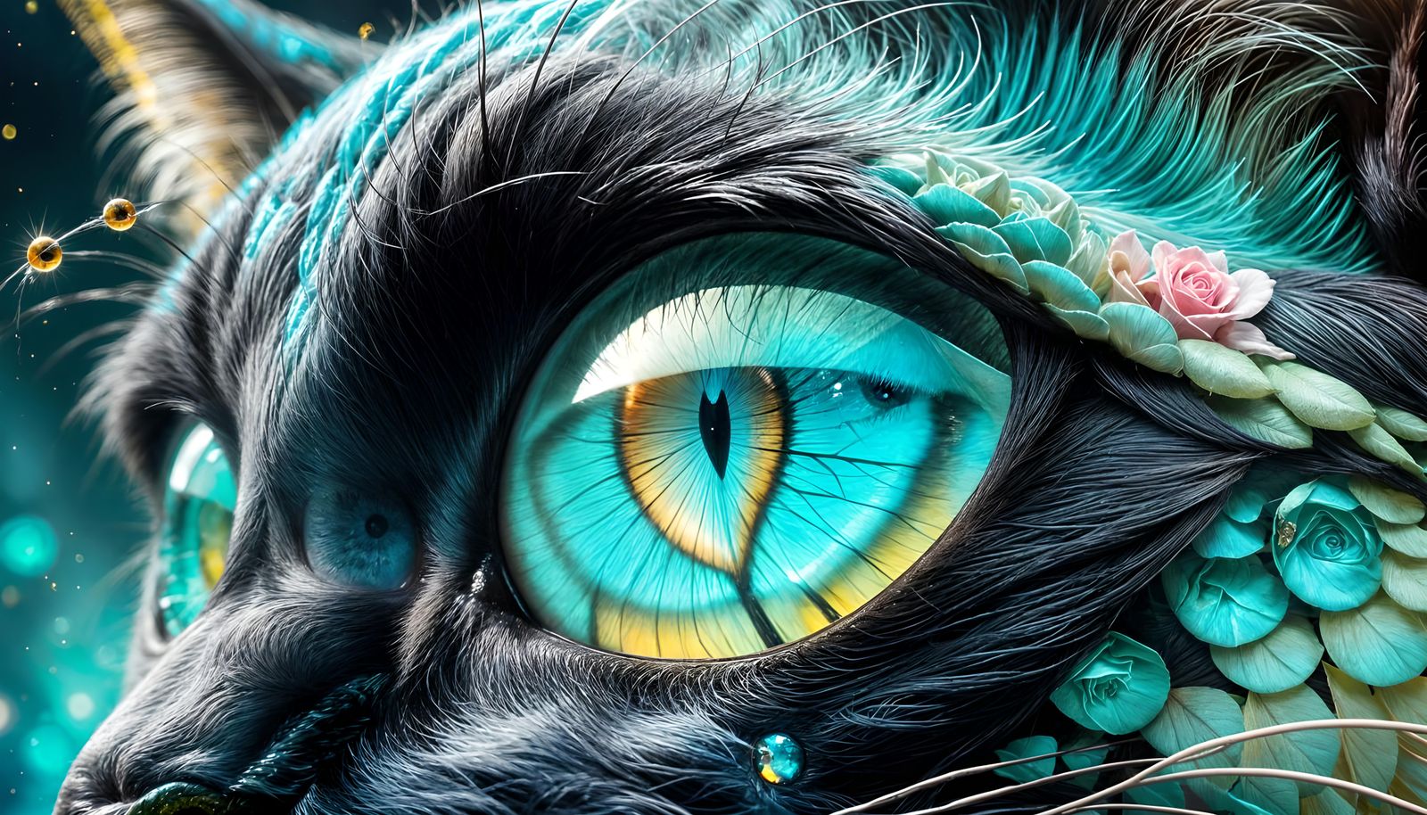 Black Cat's Eye with Constellation Reflection