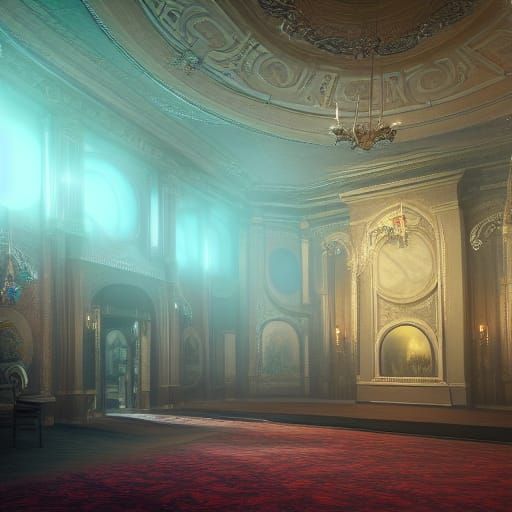 Fantastical Haunted Ballroom Concept Art