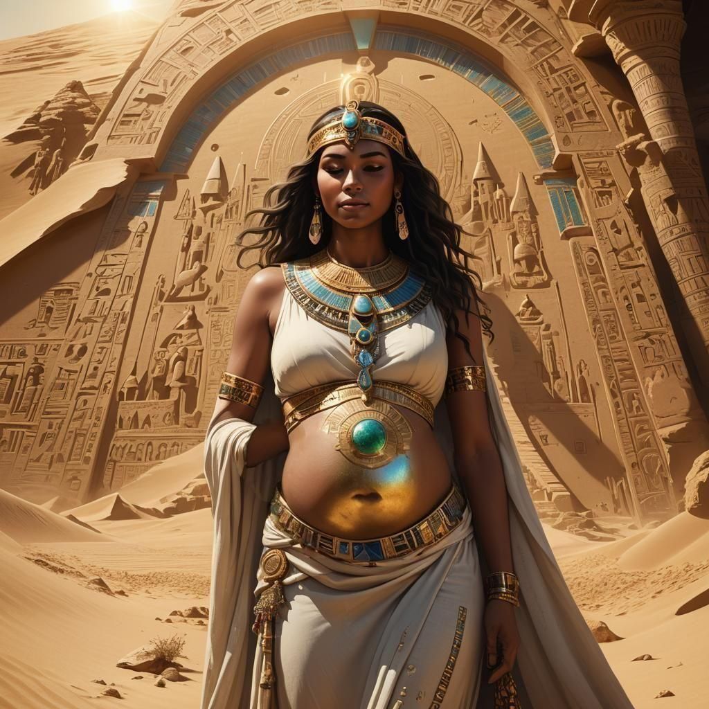 Egyptian Goddess Emerges from Desert Palace
