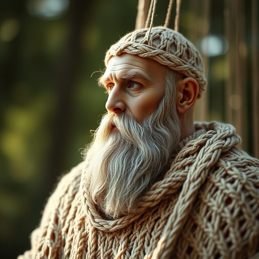 Knitted Vitruvian Man: Professional Photography