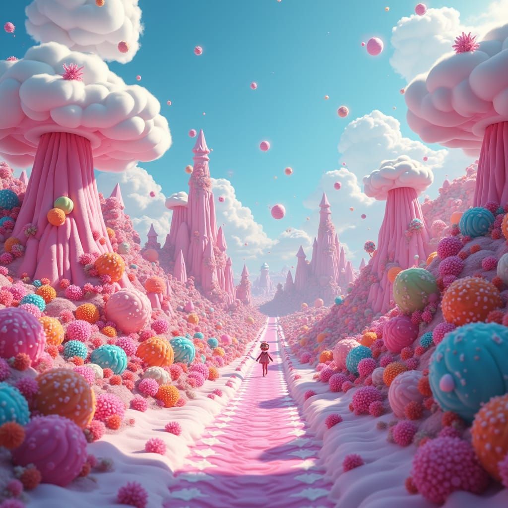 Candy Land: A Whimsical Landscape in Fantasy Art Style