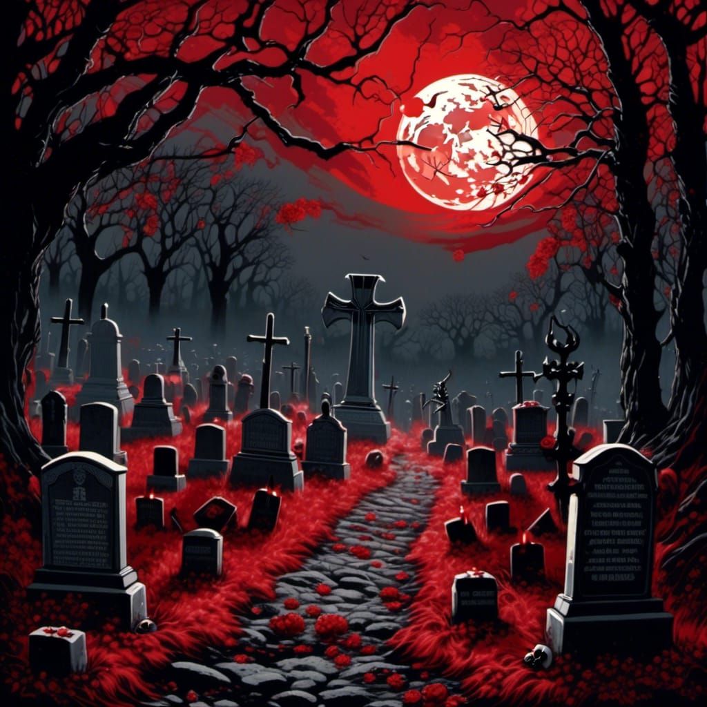 Skeleton Stalks Teens Under Blood Moon