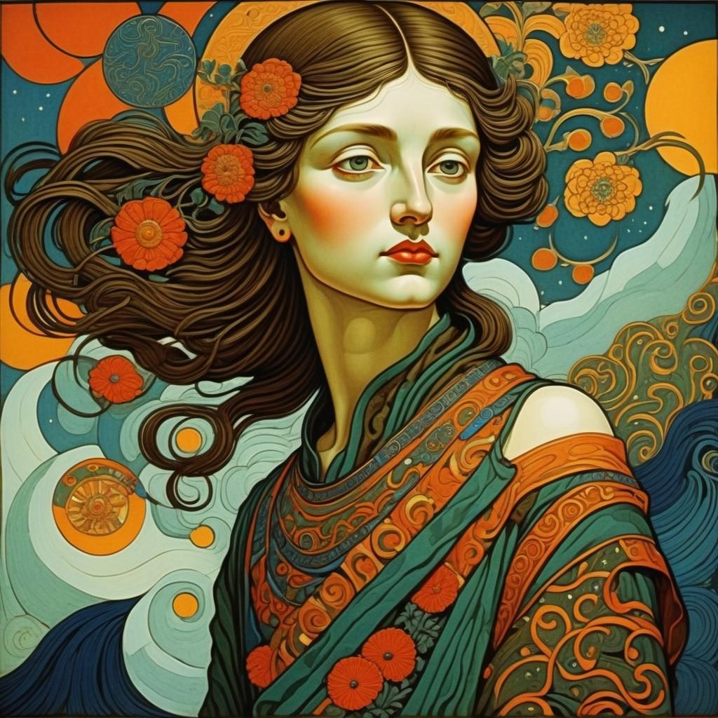 Abstract Art in Bilibin Style with Fine Details