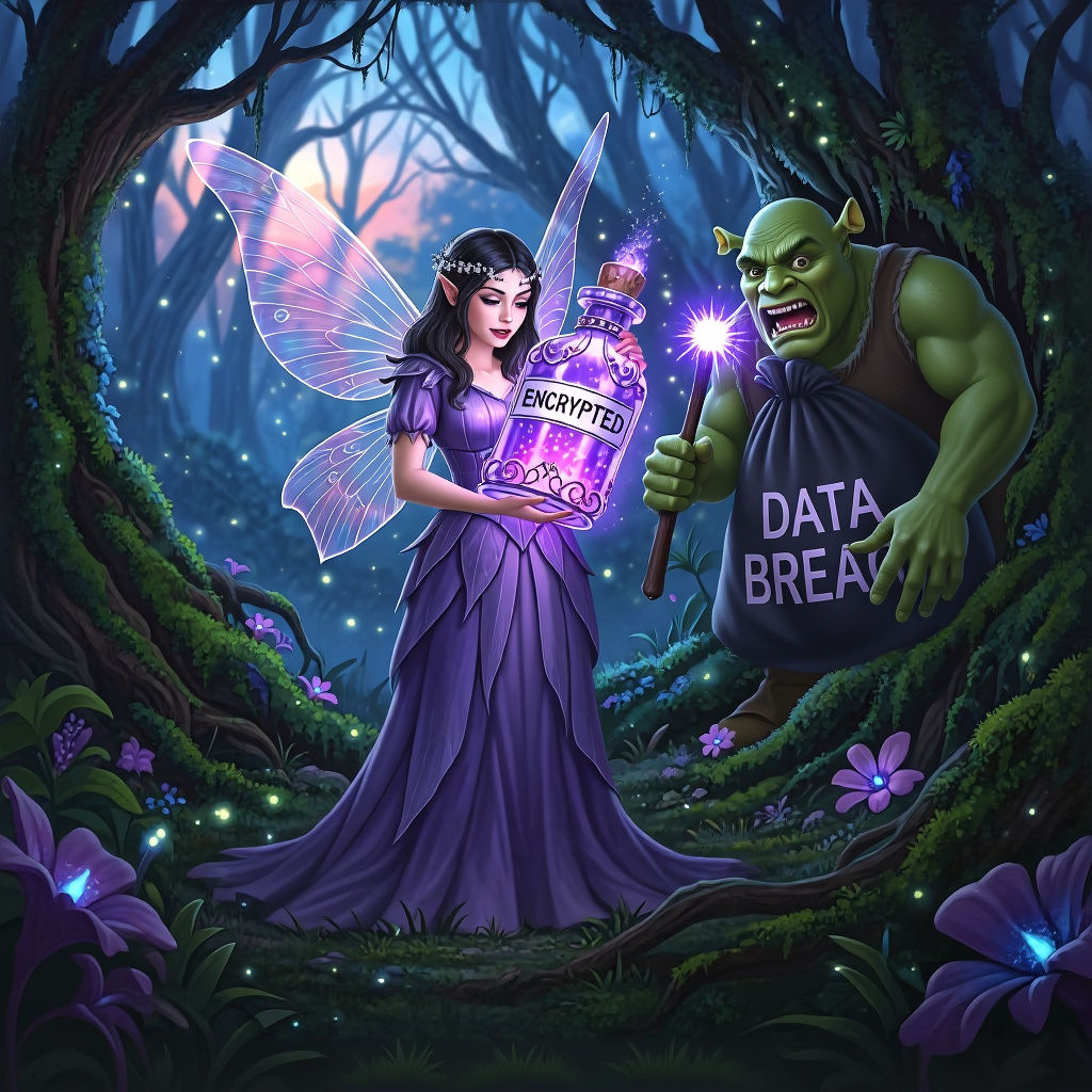 Enchanted Fairy in Twilight Forest with Ogre