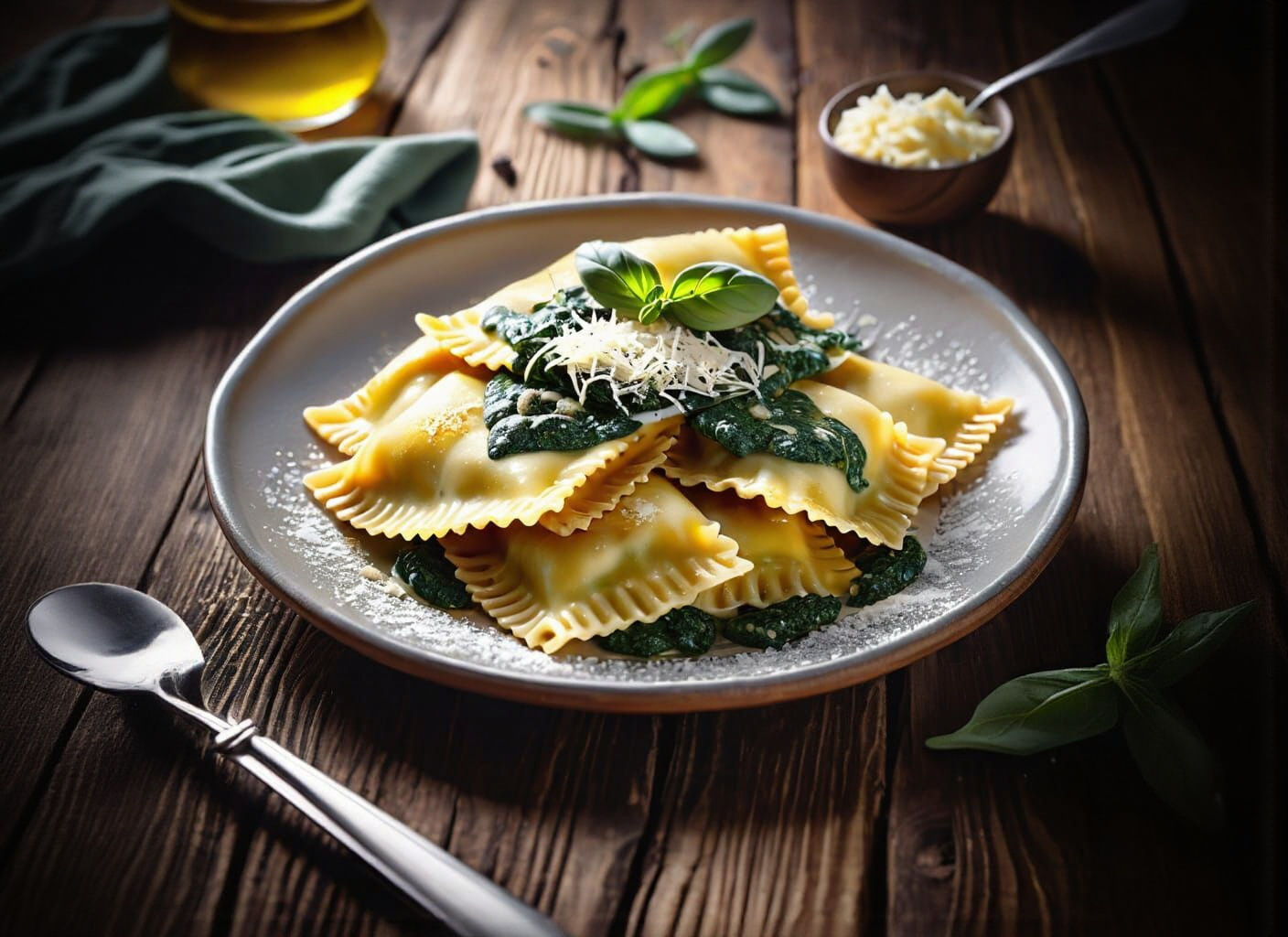 Hyperrealistic Ravioli in Cinematic Style