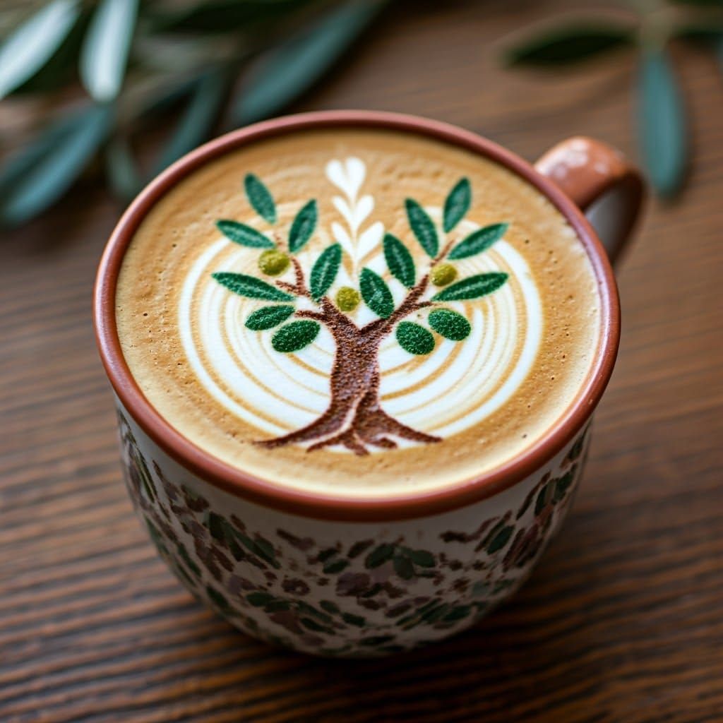 Latte Art Inspired by Palestinian Pottery