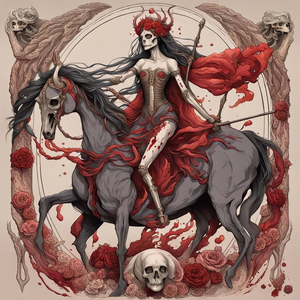 Hel, Goddess of Death, Rides a Pale Horse