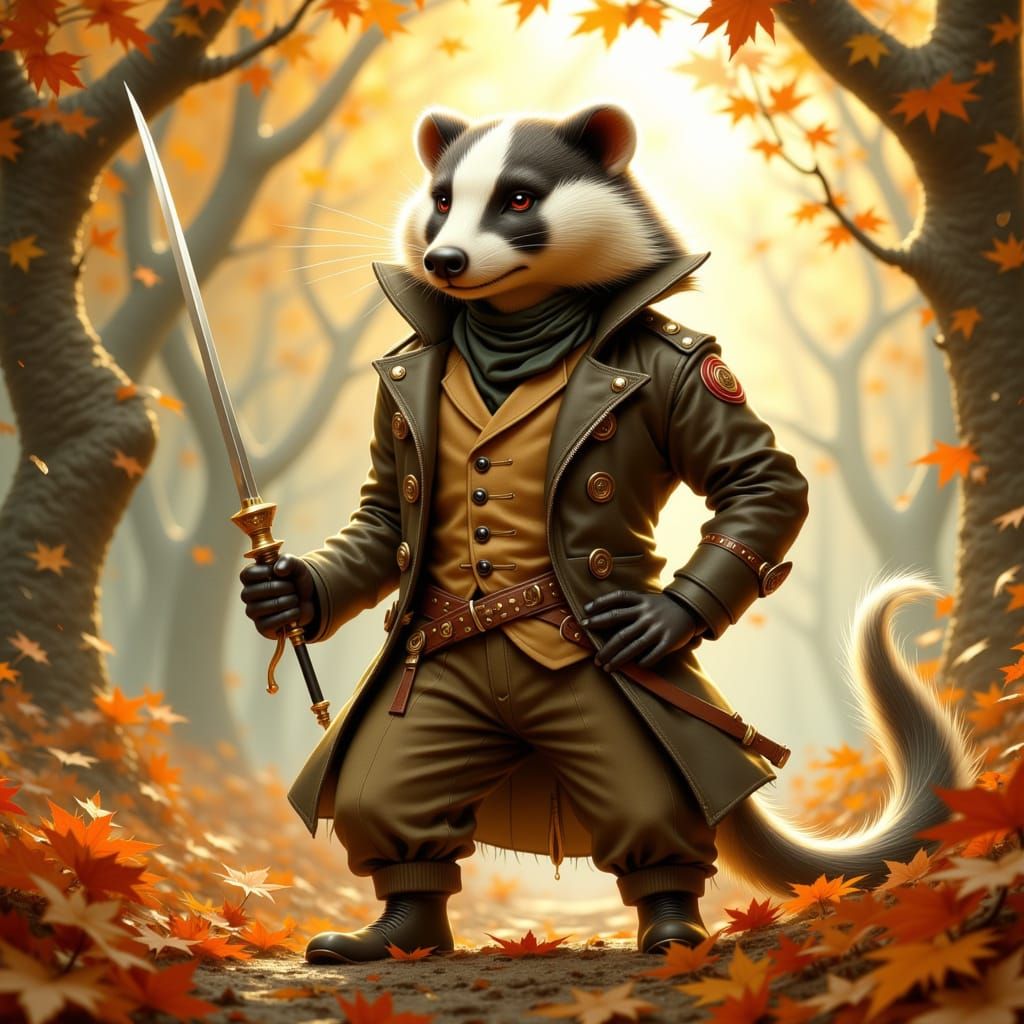 Badger Fencer in Autumnal Light