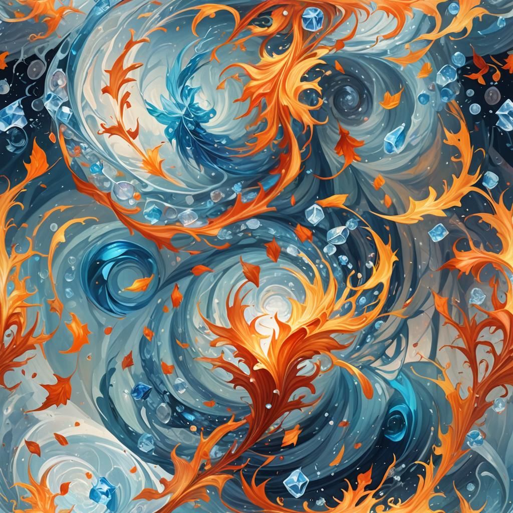 Four Seasons Merge in Fantasy Art