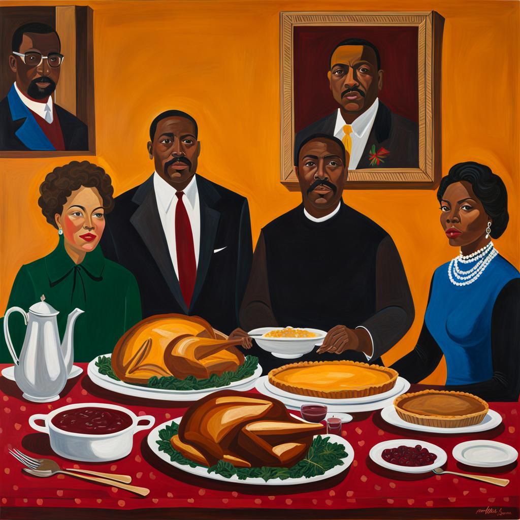 Thanksgiving Feast in Modernist Style