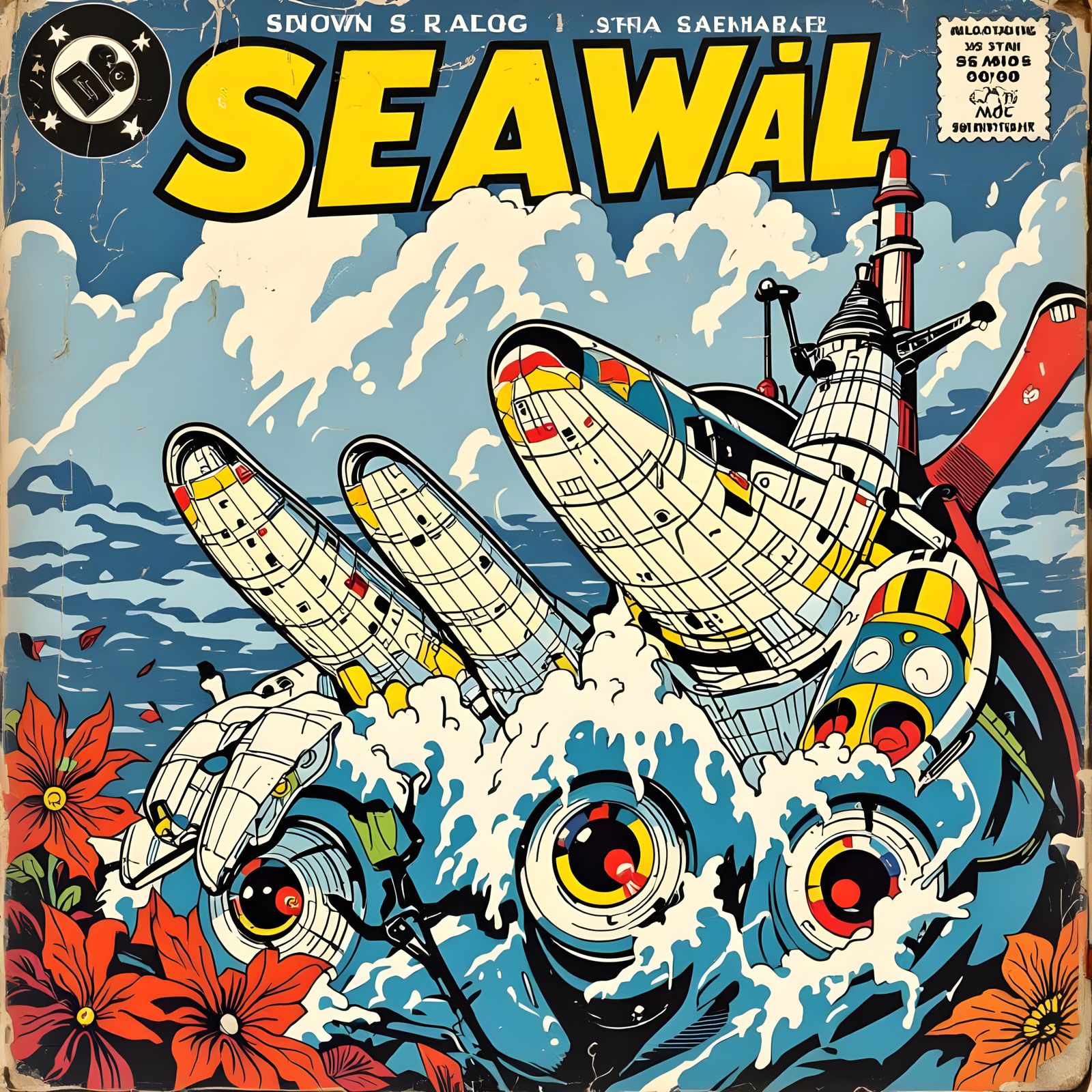 Aged Comic Book Cover with Creases and Tears