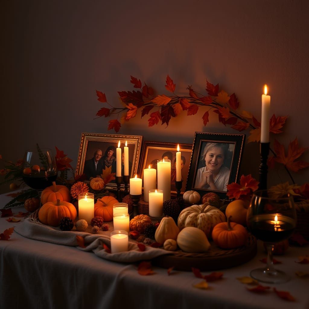 Autumn Altar Honors Departed at Night
