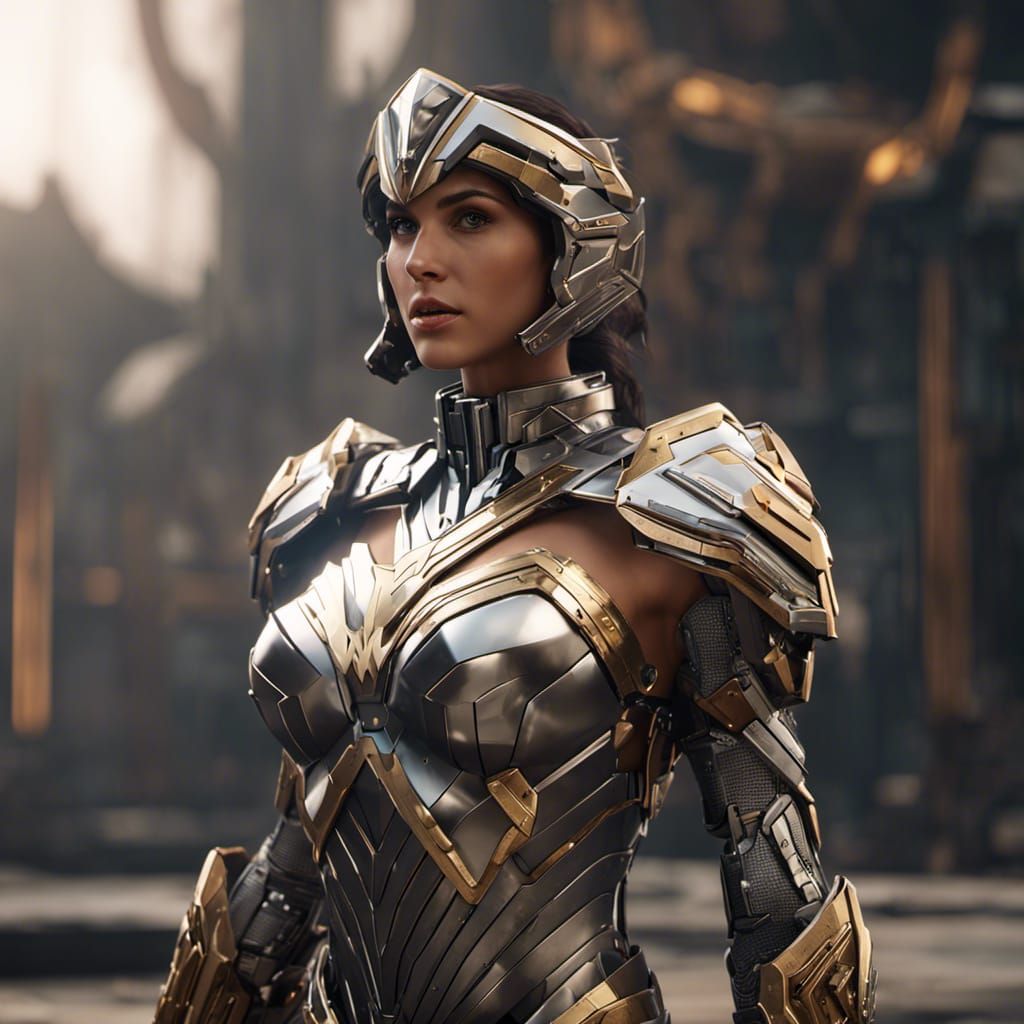Wonder Woman Battlesuit: Futuristic Sci-Fi Art