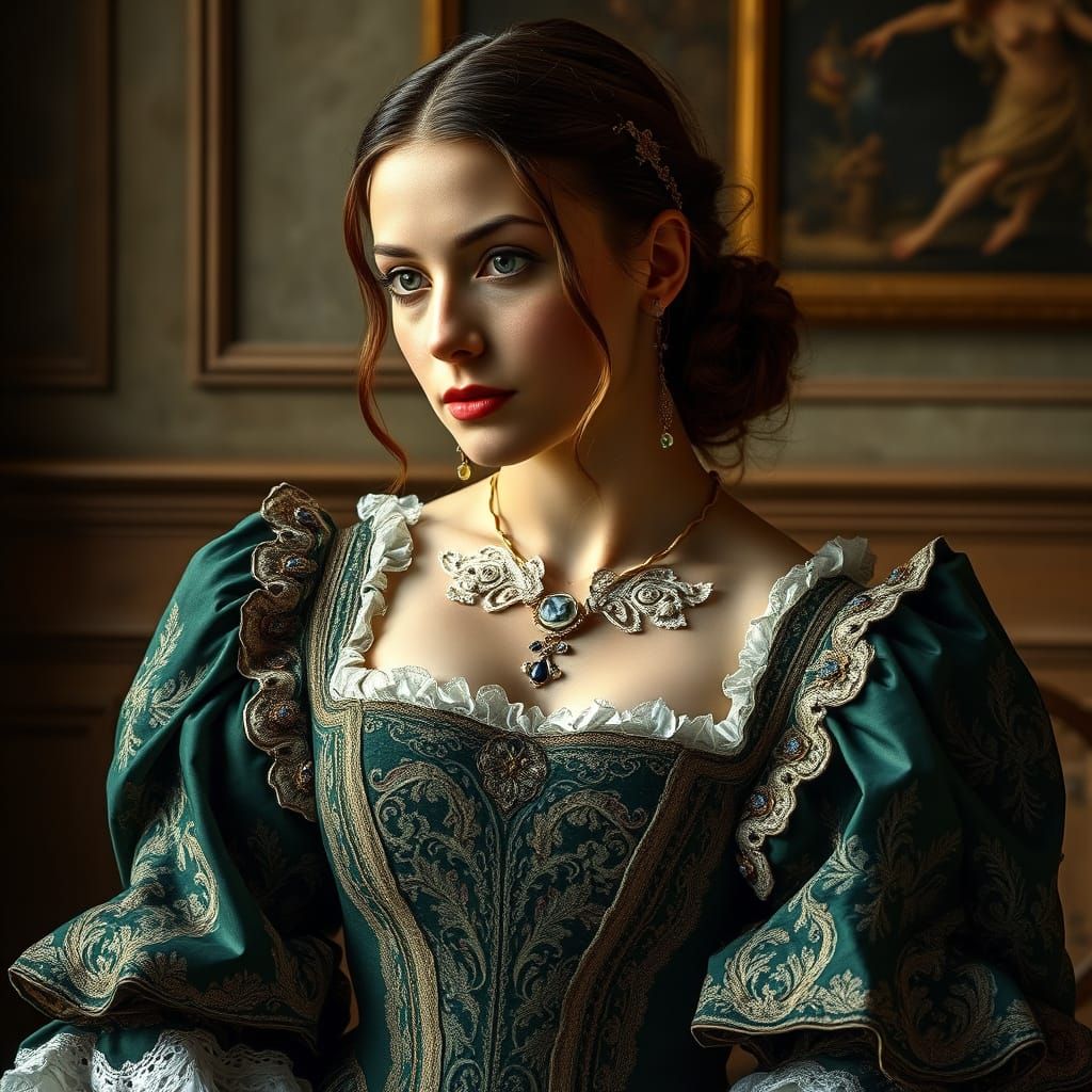 Elegant 16th Century Dress in Baroque Style