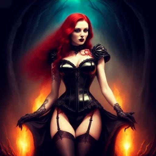 Vampire Queen on Motorcycle: Dark Fantasy Art