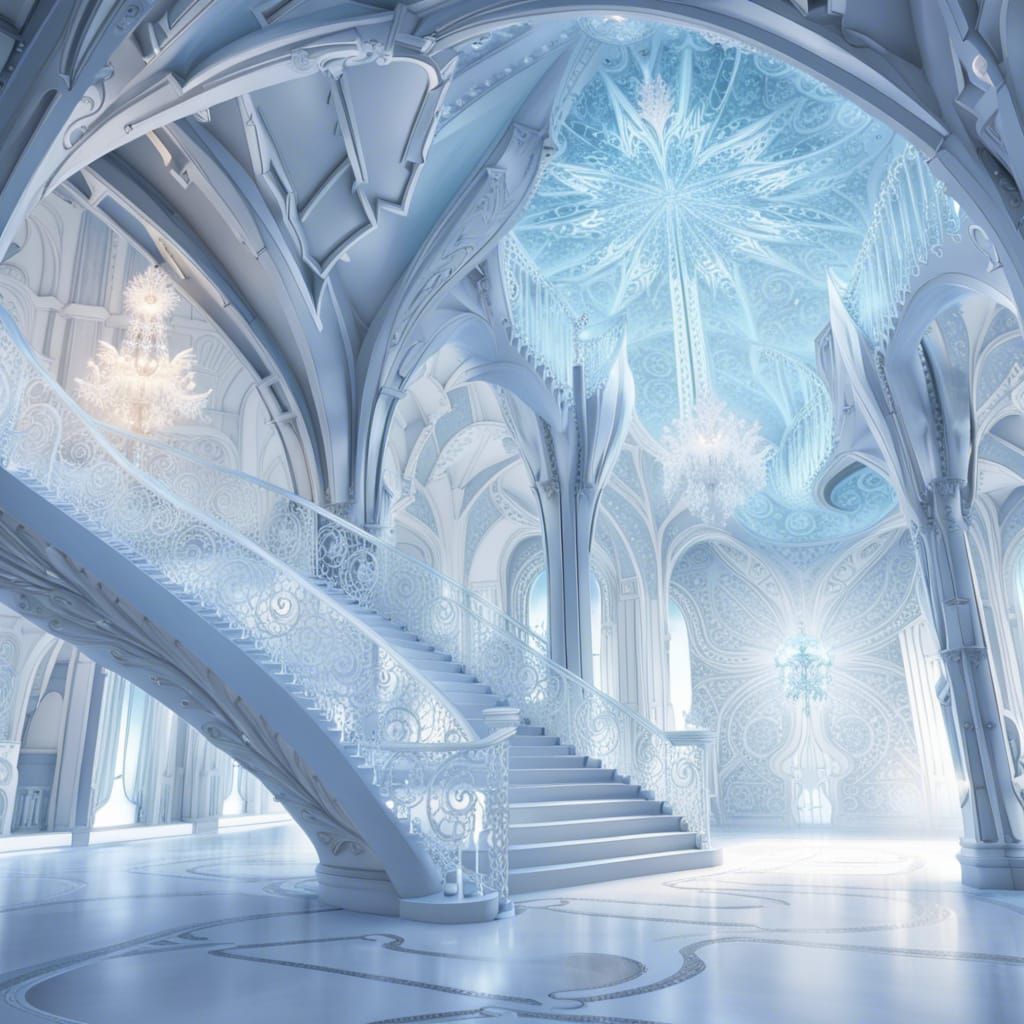 Ice Queen Palace Interior with Fractal Chandelier
