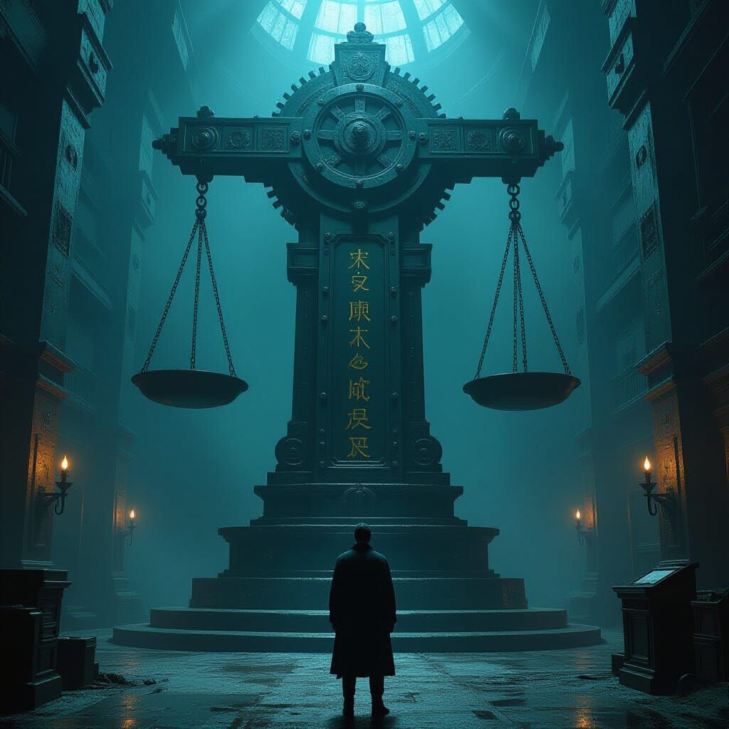 Mystical Ancient Scale in Dim Light