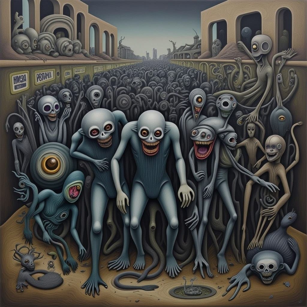 Undead Army in Dark Gothic Surrealism