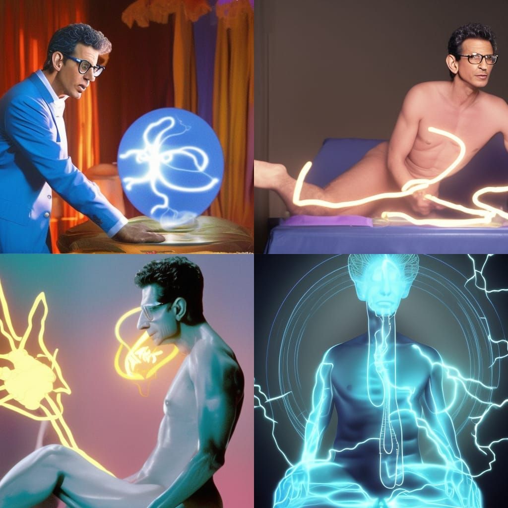 Electric Genie Births Jeff Goldblum: Surreal AI Art