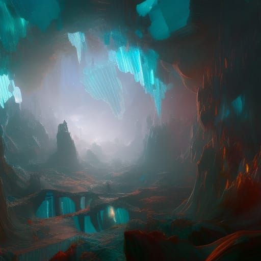 Aquamarine Raw Crystals in Detailed Matte Painting