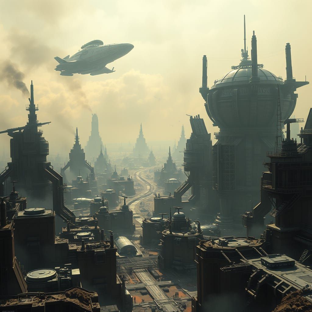 Cyberpunk Industrial Planet on the Edge of the Galaxy