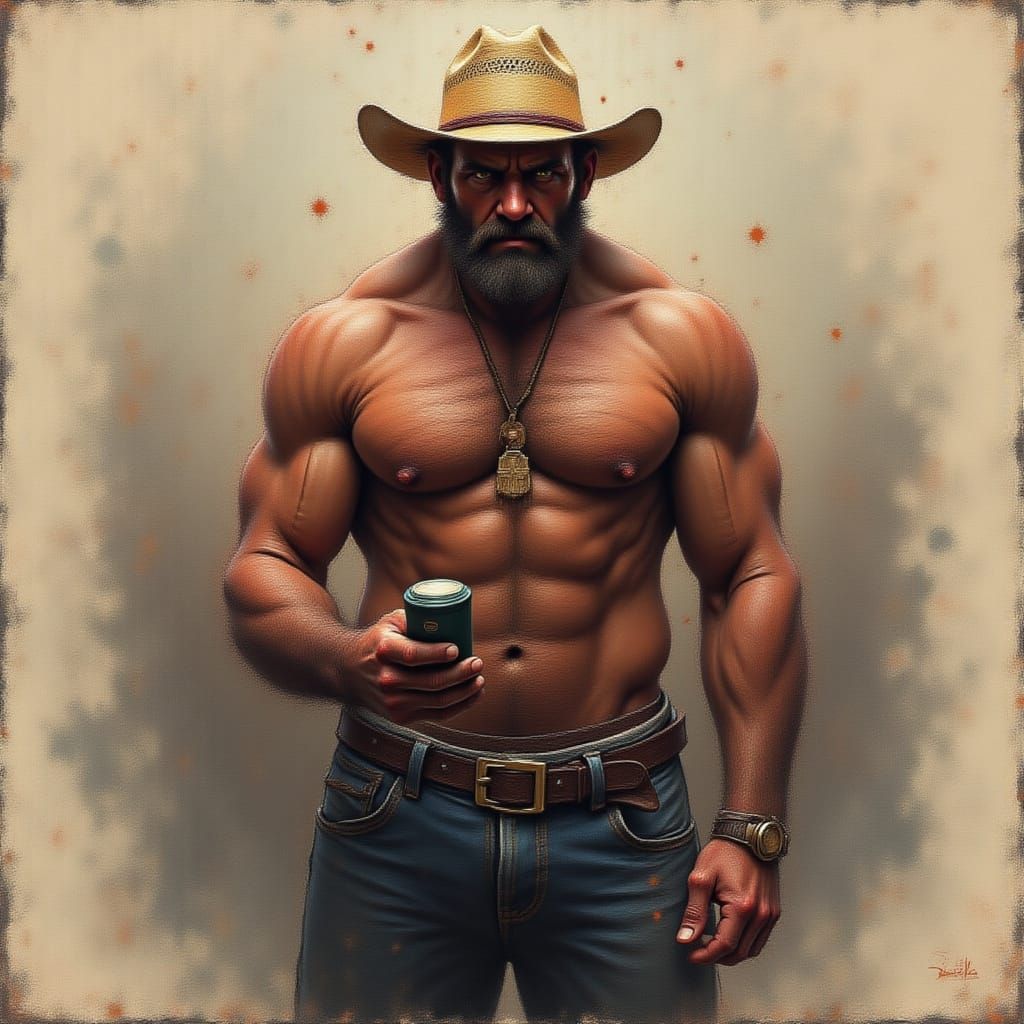 The Relaxed Father Figure in a Modern Art Style