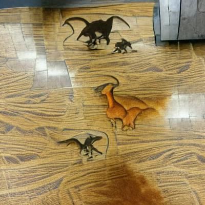 Dinosaurs in Hell: AI Generated Image