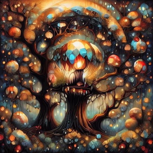 Cozy Christmas Scene with Twinkling Lights and Gifts