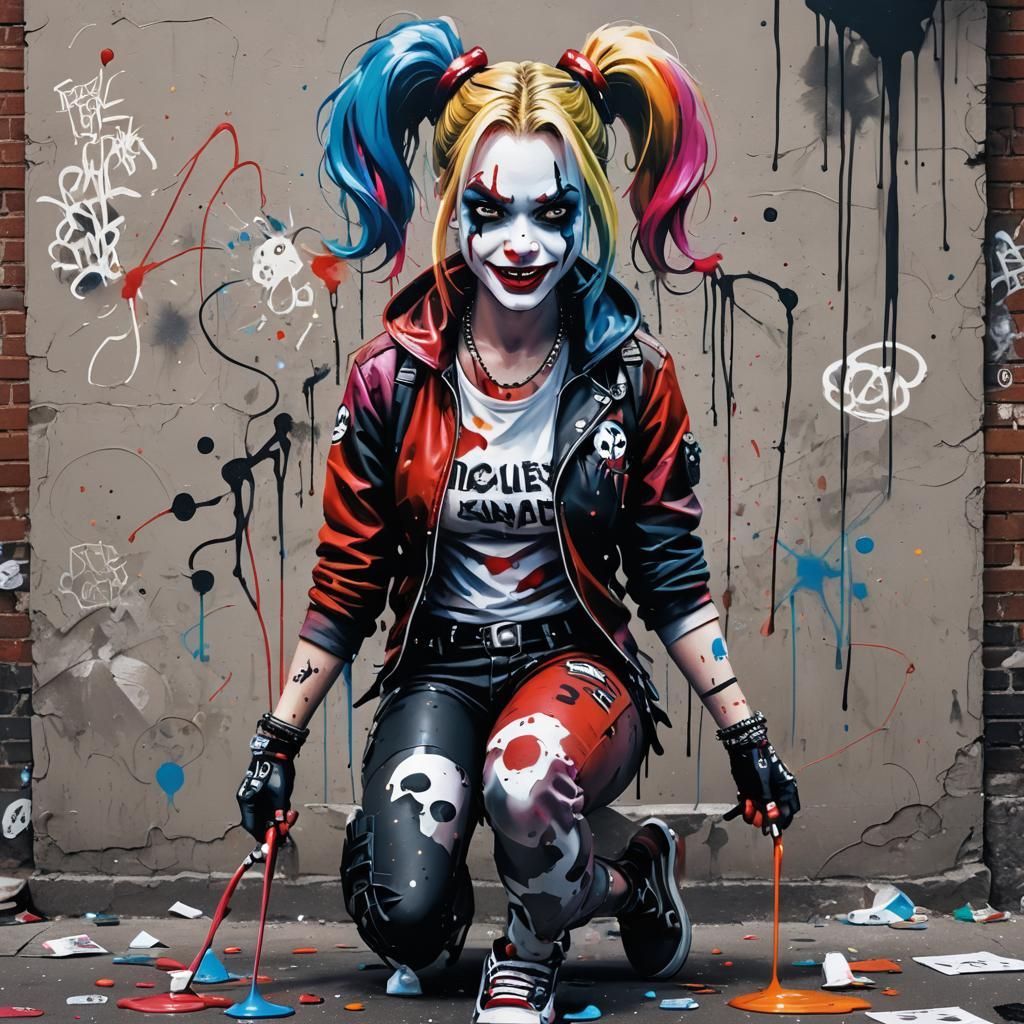 Harley Quinn in Graffiti Street Art