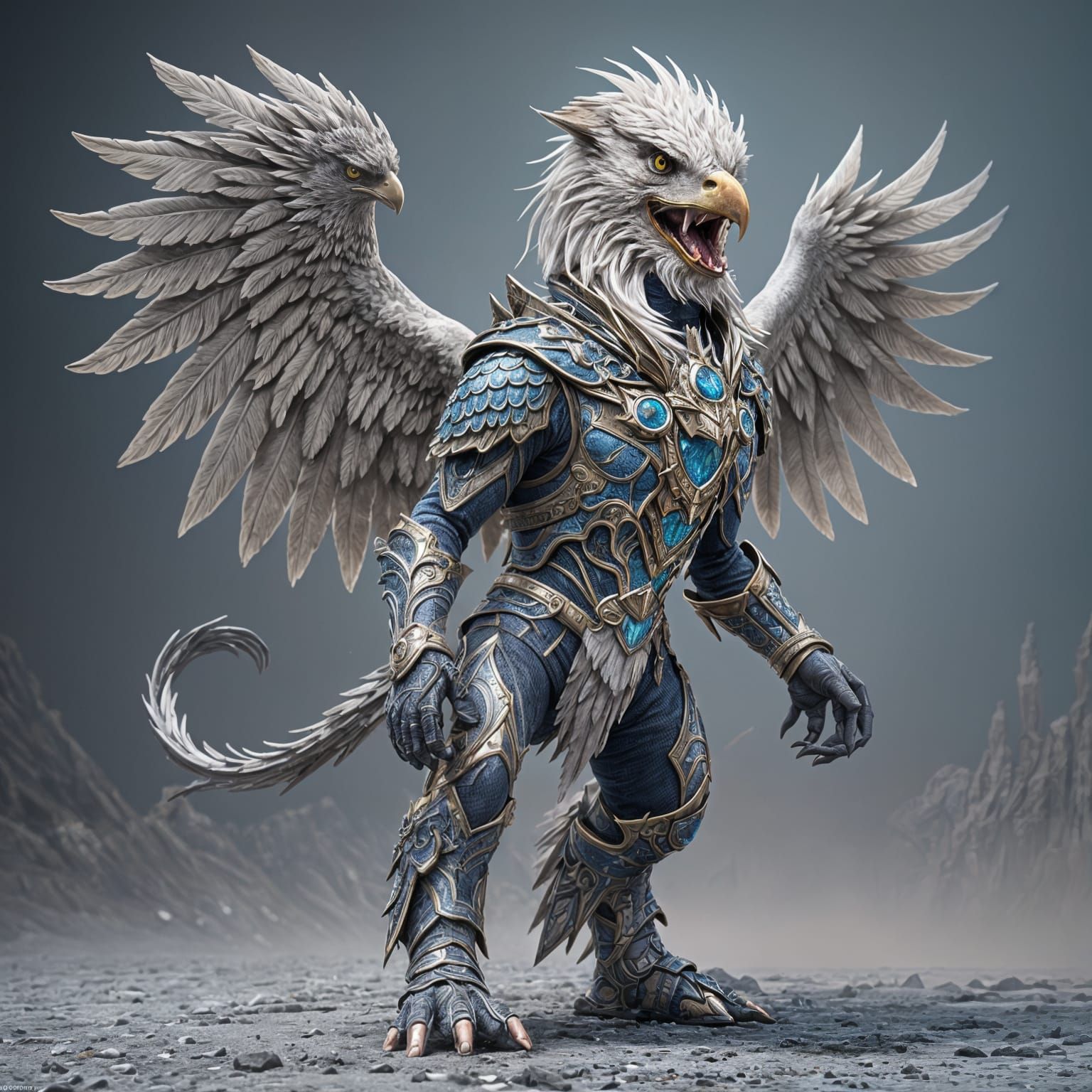 Detailed Griffin Matte Painting in Fantasy Style