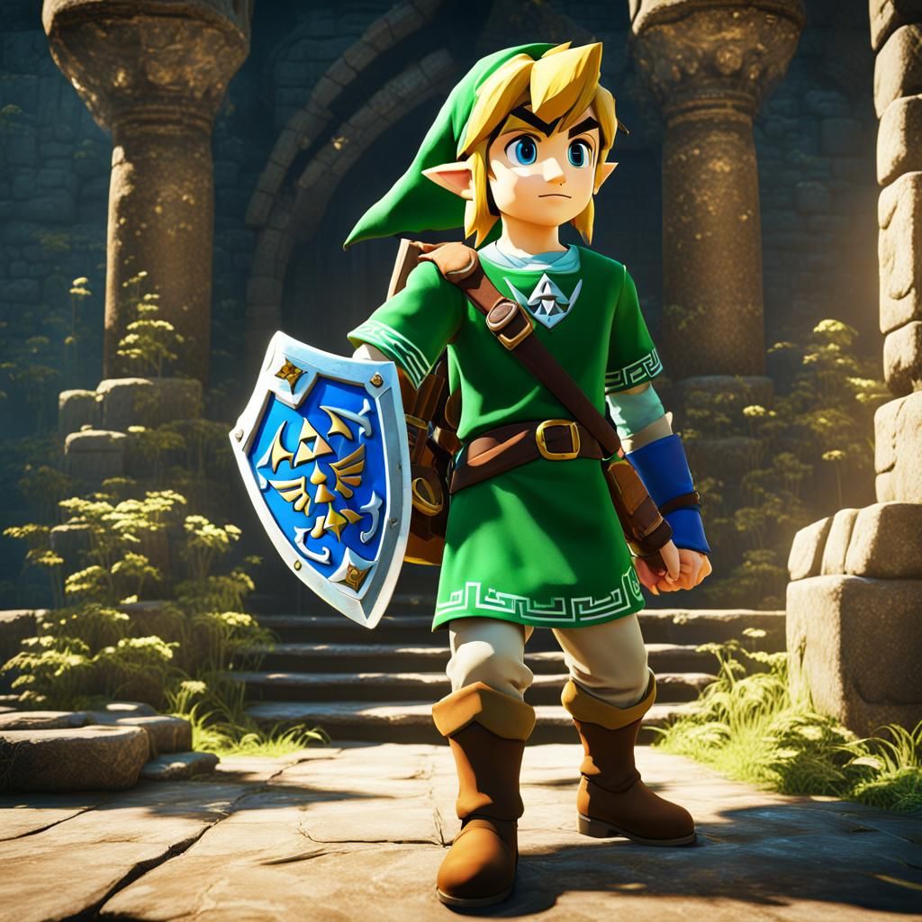 Link from Zelda Posing: Detailed Matte Painting