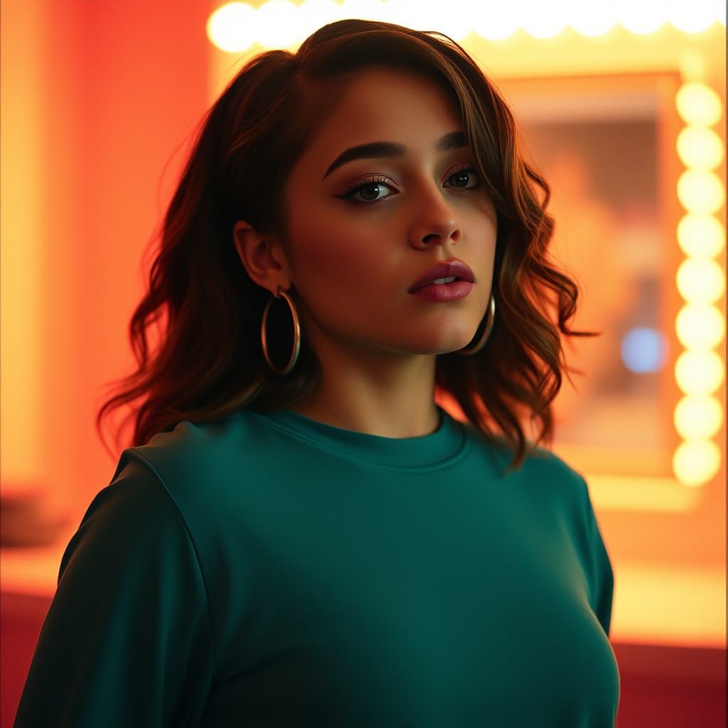 Singer in Cinematic Film Still with Vignette and Film Grain